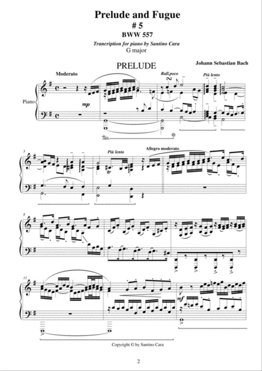 Four Little Preludes and Fugues for piano - BWV557-60 4-Part scores gallery preview page 2