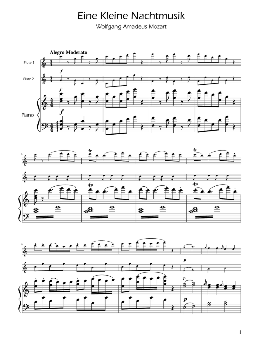 Mozart: Eine Kleine Nachtmusik (K.525) - Flute Duet