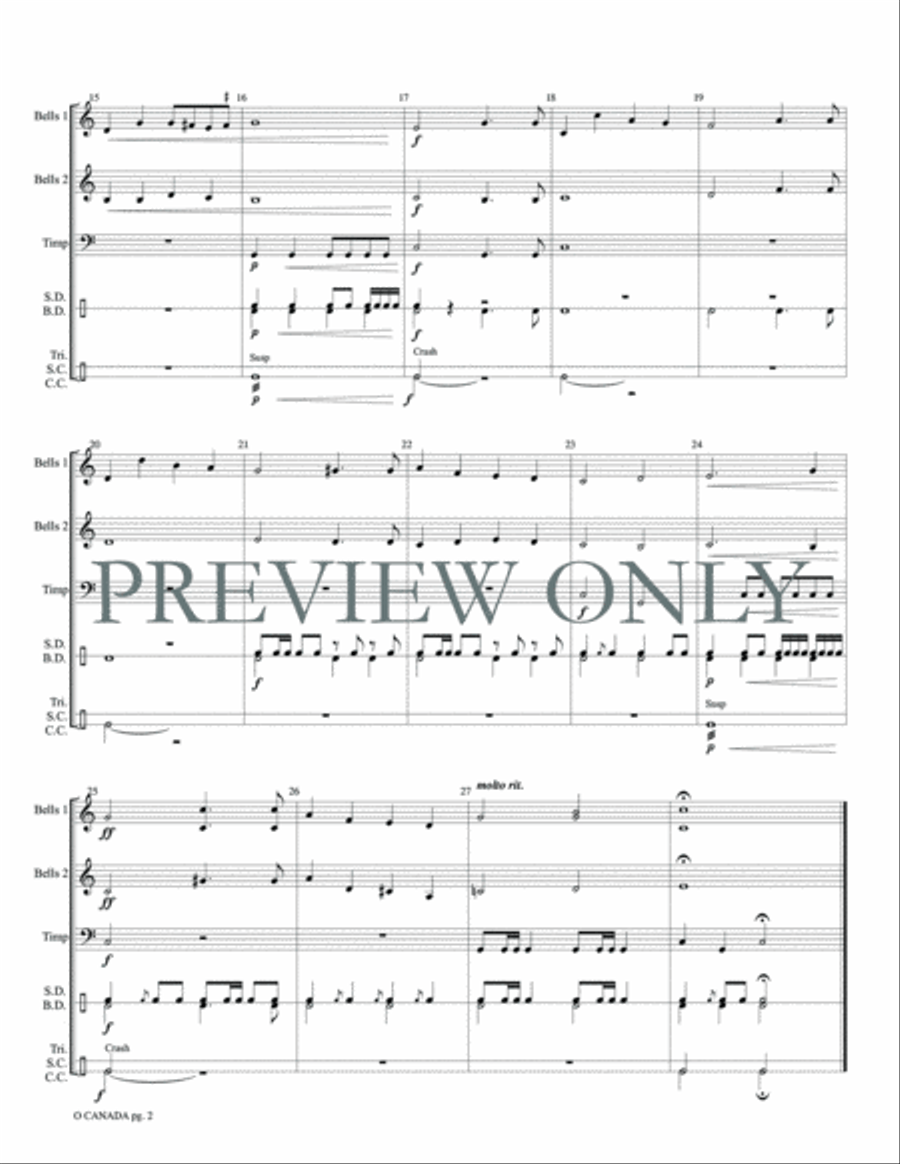 O Canada O Canada Percussion Ensemble scores gallery preview page 4