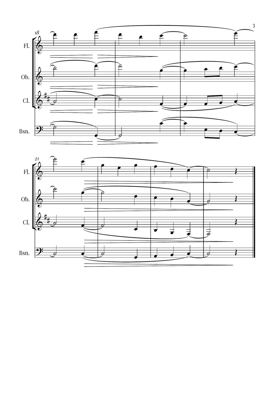 Silent Night Woodwind Quartet scores gallery preview page 3
