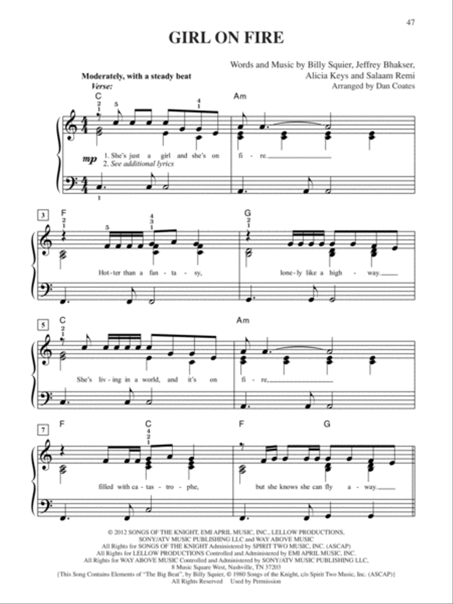 2013 Greatest Pop & Movie Hits Easy Piano scores gallery preview page 4