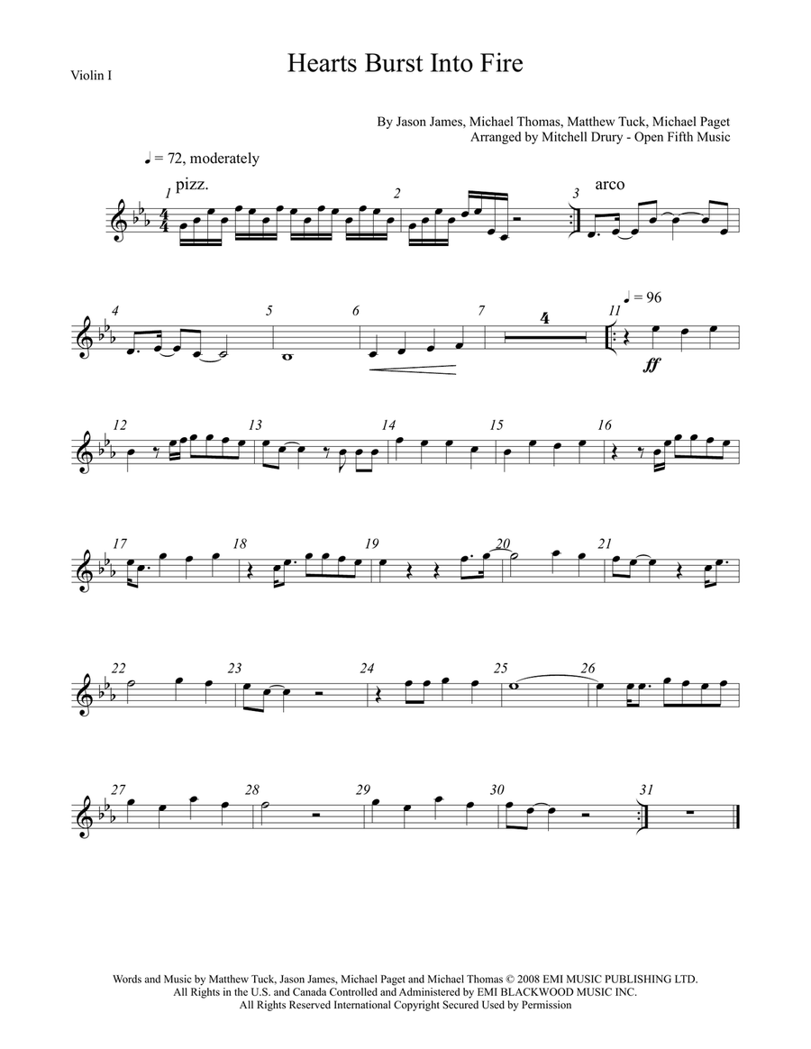 Hearts Burst Into Fire String Quartet scores gallery preview page 1