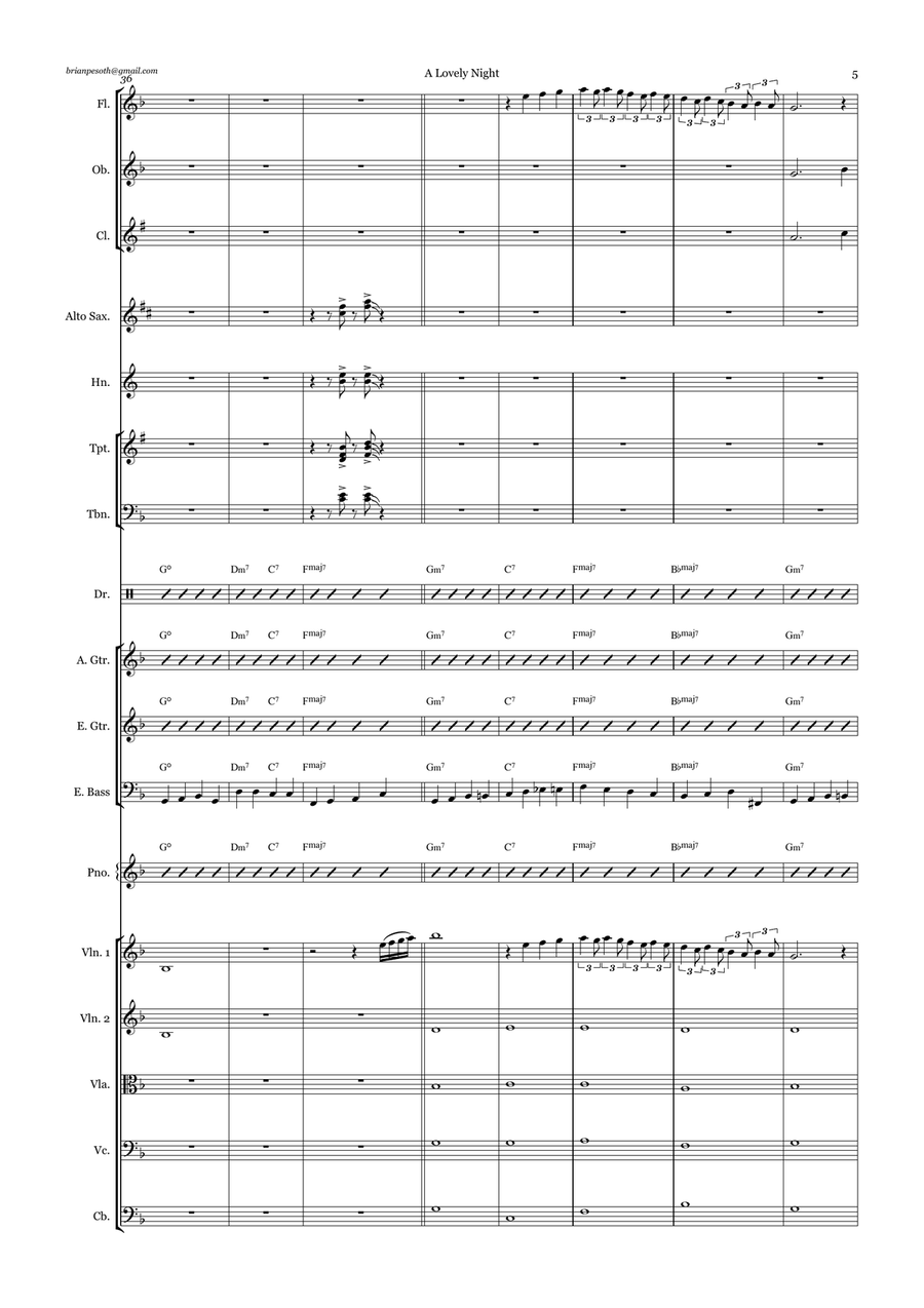 A Lovely Night Large Ensemble scores gallery preview page 5