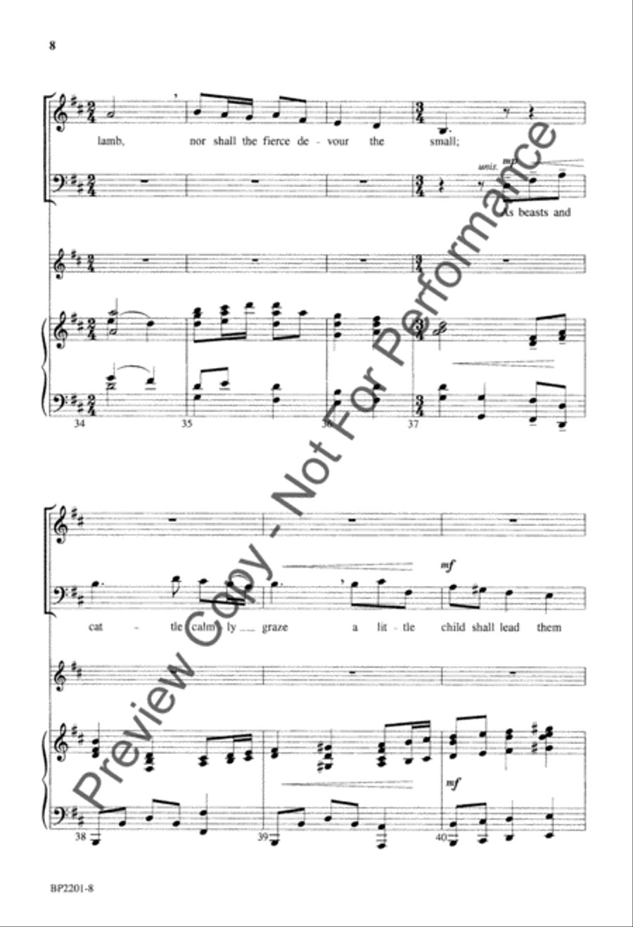O Day of Peace That Dimly Shines 4-Part scores gallery preview page 9