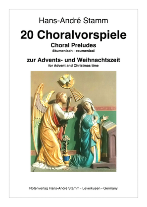 Book cover for Twenty Choral Preludes for Advent and Christmas for organ