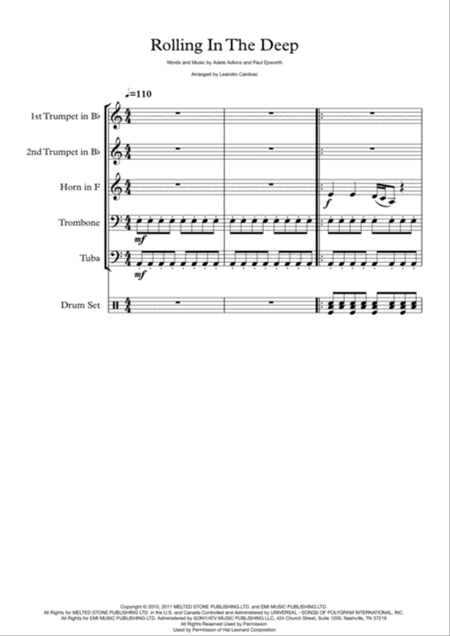 Rolling In The Deep Small Ensemble scores gallery preview page 1