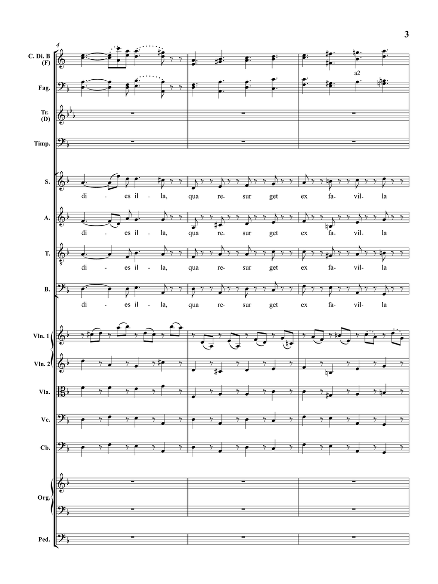 Lacrimosa Dies Illa for SATB choir and Orchestra (from Requiem in D minor, K. 626) 4-Part scores gallery preview page 4