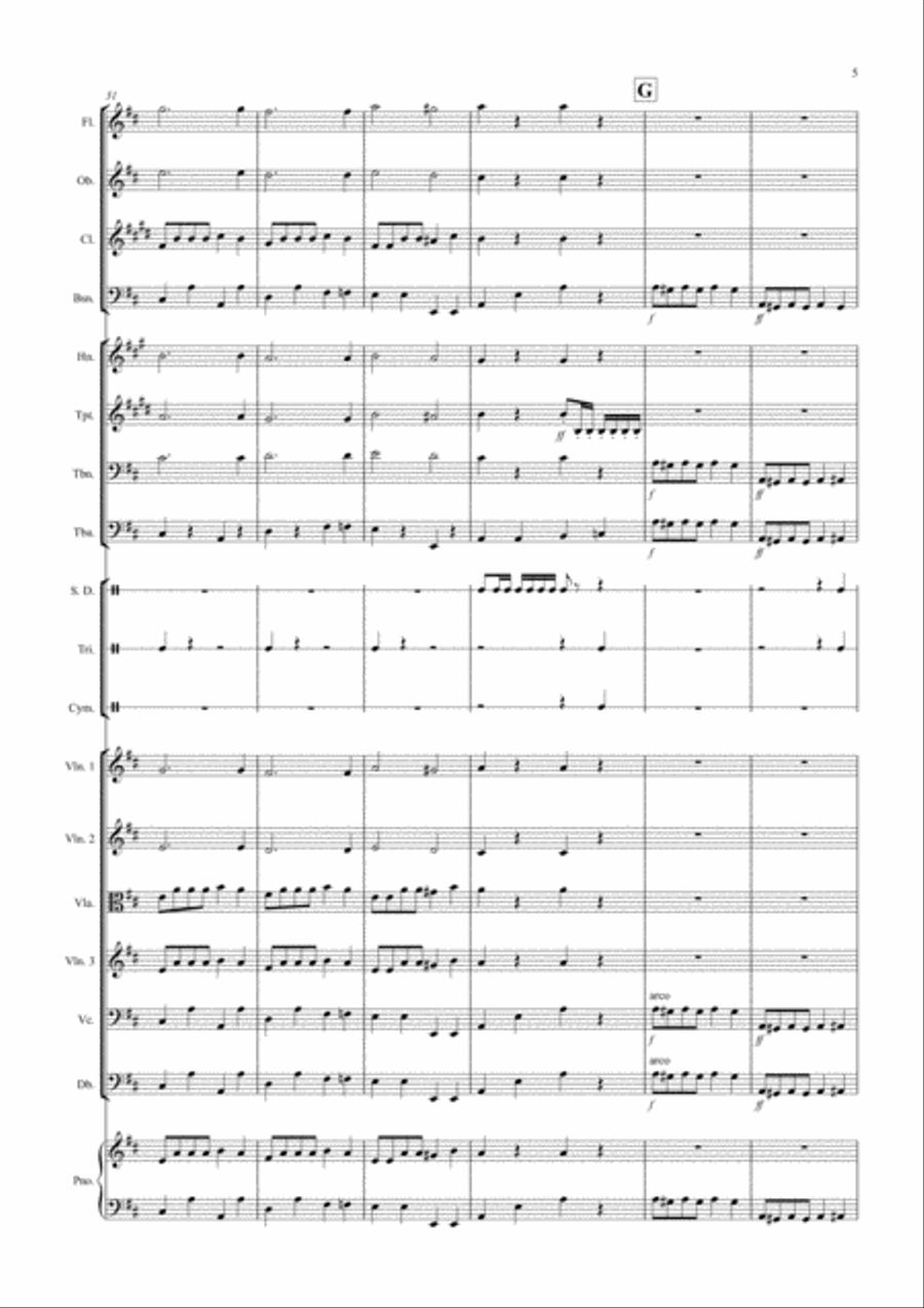 Dance of the Reed Pipes (Fantasia from Nutcracker) for School Orchestra Full Orchestra scores gallery preview page 5