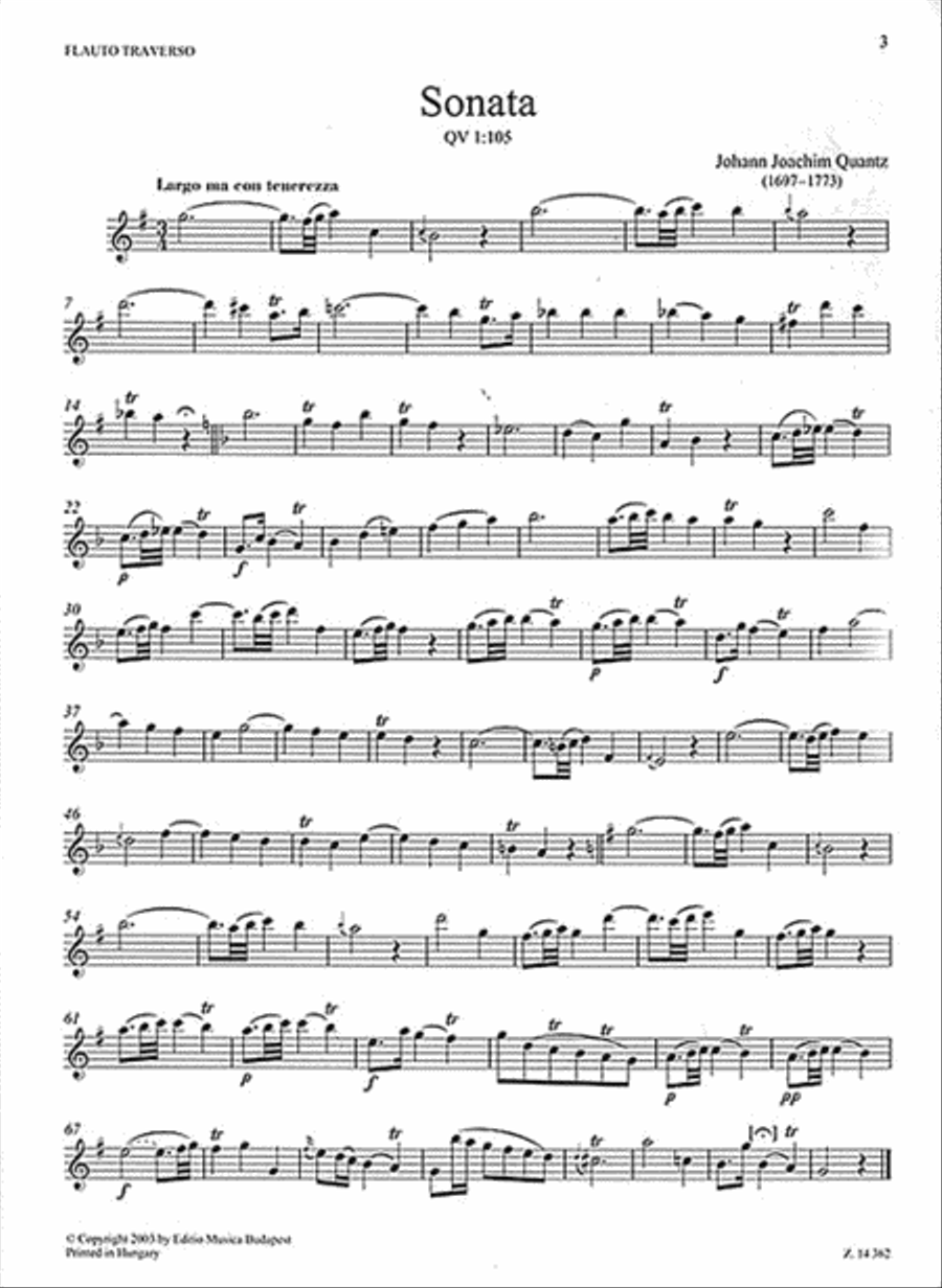 5 Sonatas Flute Solo scores gallery preview page 3