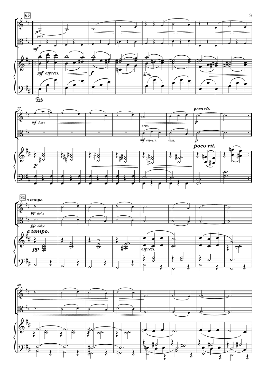 Miniatures No.7, Valse Russe H.89-1 for Violin, Viola & Piano Piano Trio scores gallery preview page 3