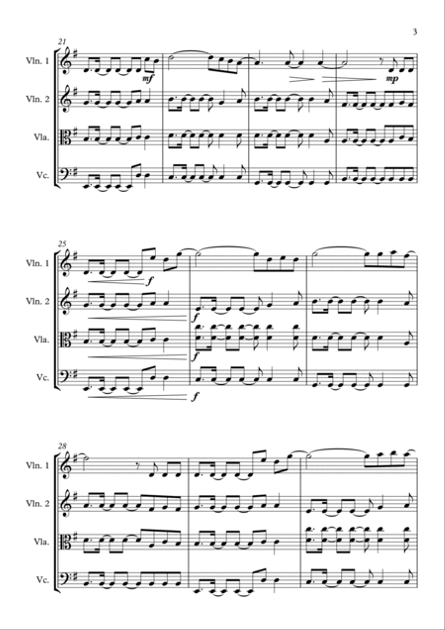 A Sky Full Of Stars A Sky Full Of Stars String Quartet scores gallery preview page 3