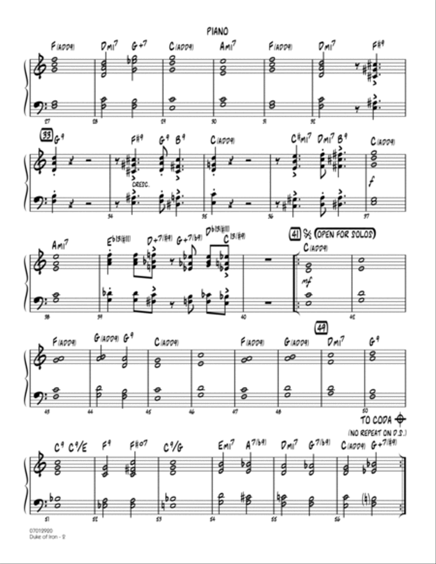 Duke Of Iron - Piano Duke Of Iron - Piano Piano scores gallery preview page 2