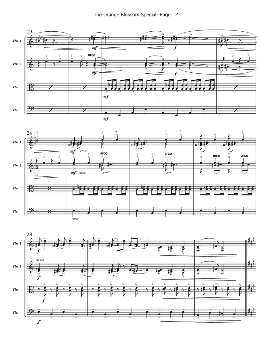 Orange Blossom Special String Quartet scores gallery preview page 2