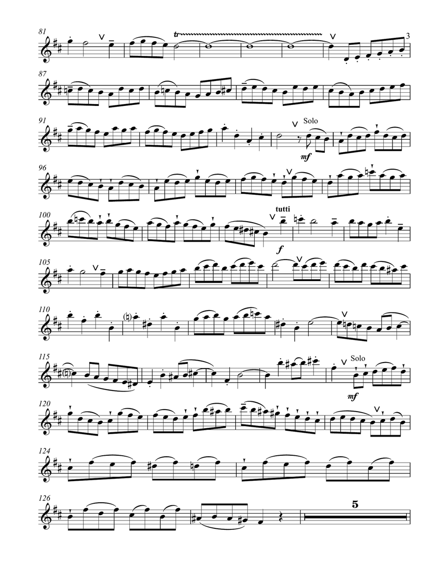 Bach Suite # 2 in B minor for flute & strings Chamber Orchestra scores gallery preview page 3