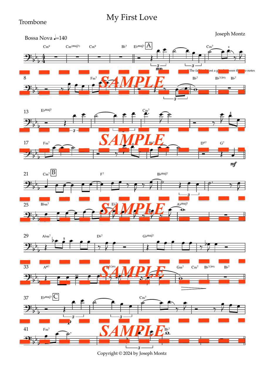My First Love Trombone Solo scores gallery preview page 1