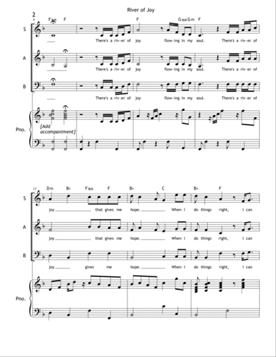 River of Joy (SAB) 3-Part scores gallery preview page 2