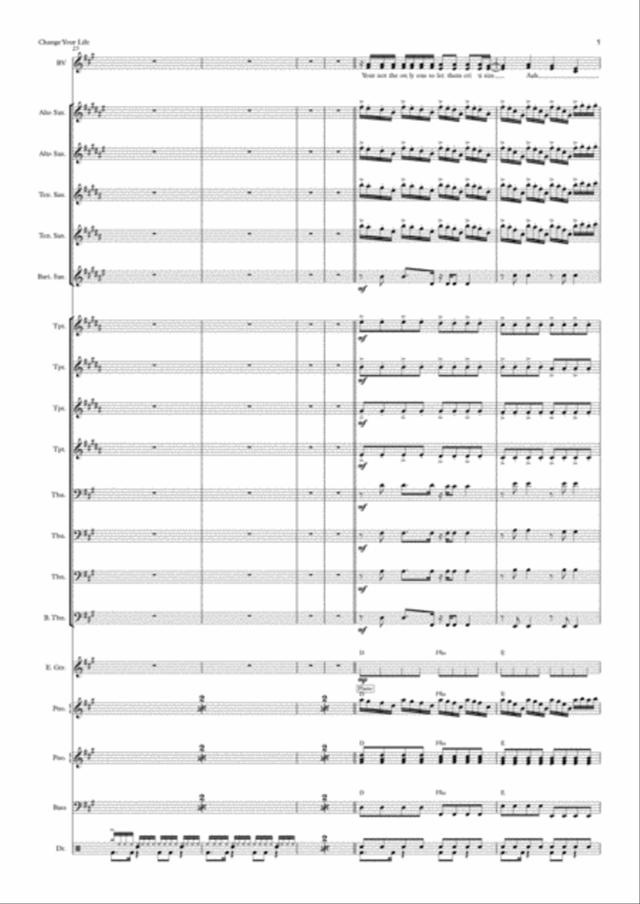 Change Your Life Saxophone scores gallery preview page 5