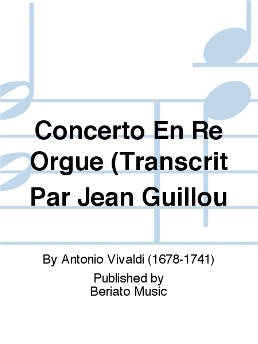 Concerto En Re Orgue (Transcrit Par Jean Guillou Harmonium scores gallery preview page 1