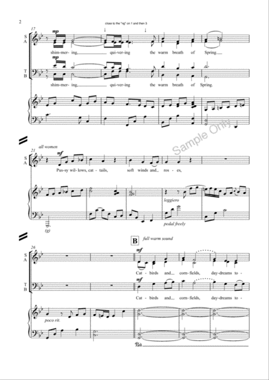 Pussy Willows Cat Tails 4-Part scores gallery preview page 3