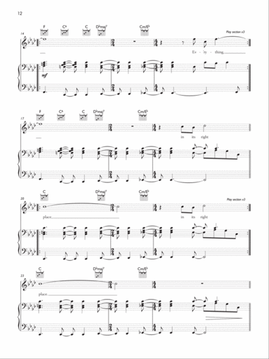 Everything In Its Right Place Piano, Vocal, Guitar scores gallery preview page 2