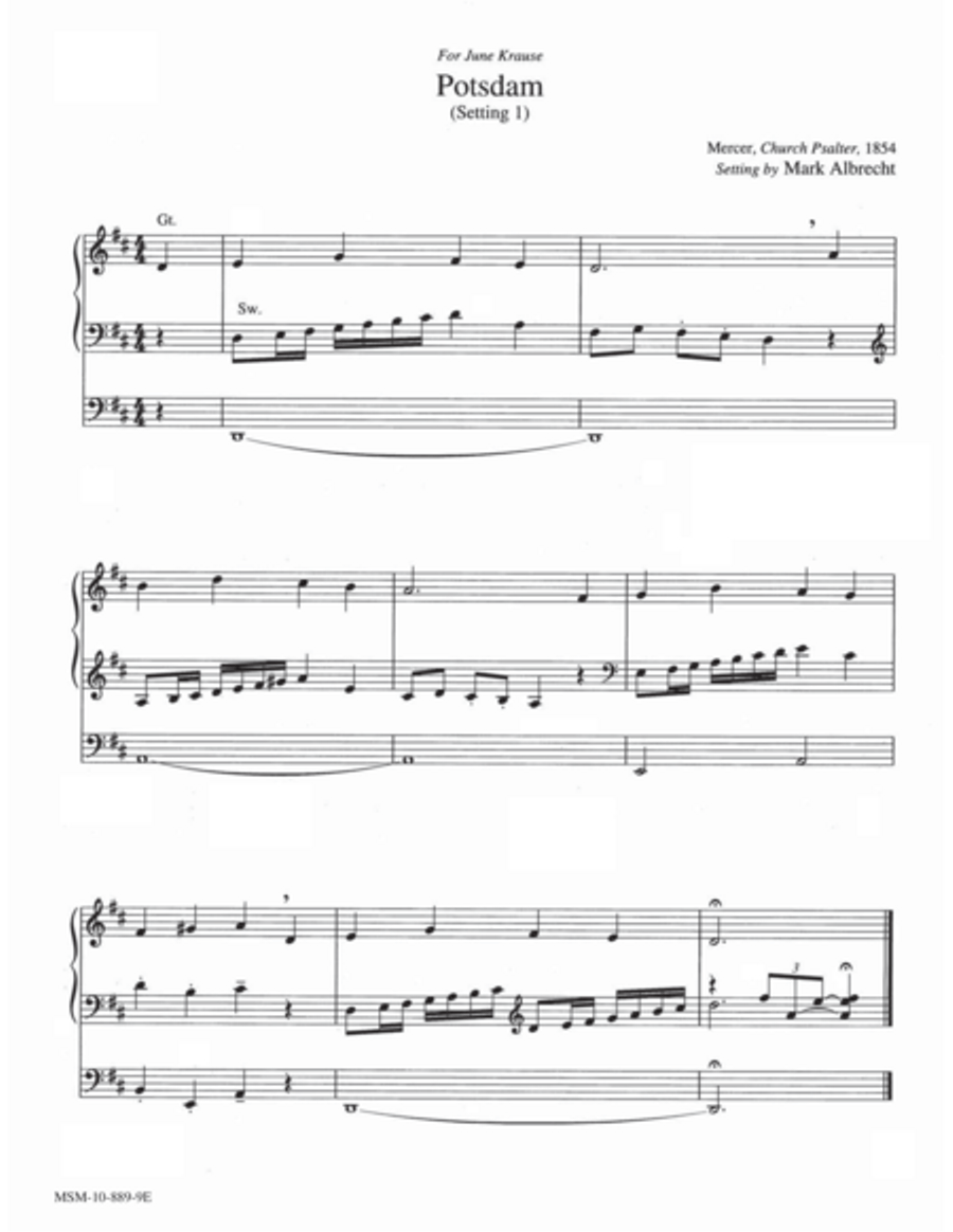 Potsdam (Setting I and II) Organ scores gallery preview page 1
