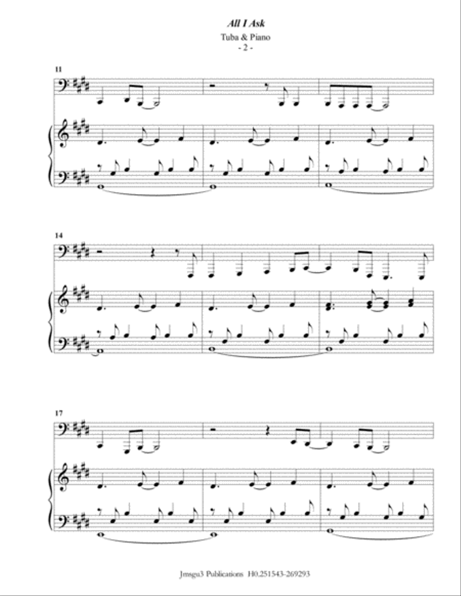 All I Ask Tuba scores gallery preview page 2