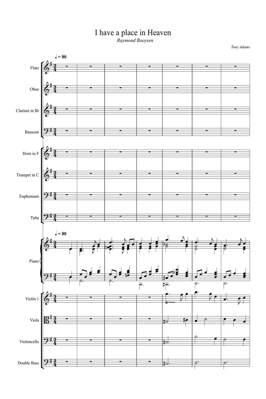 I have a place in Heaven I have a place in Heaven 4-Part scores gallery preview page 1