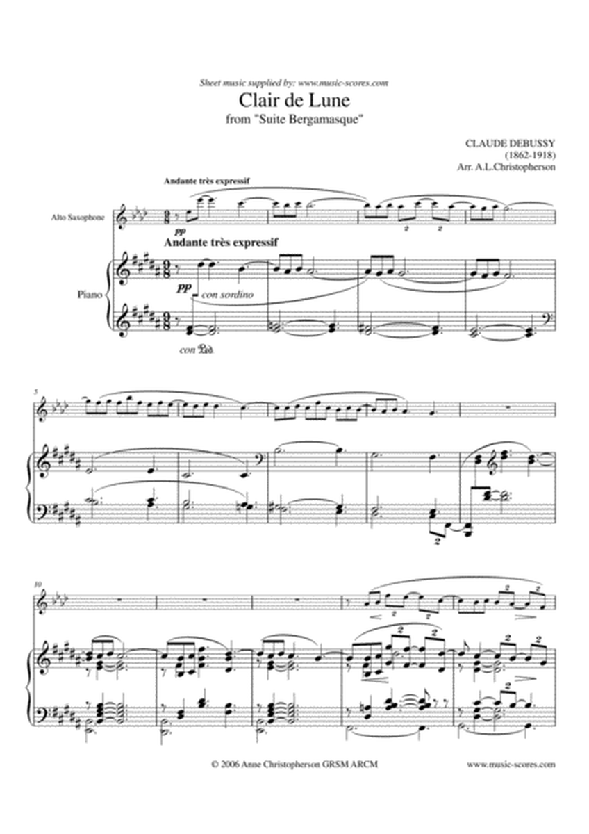 Clair de Lune - Alto Sax & Piano image number null