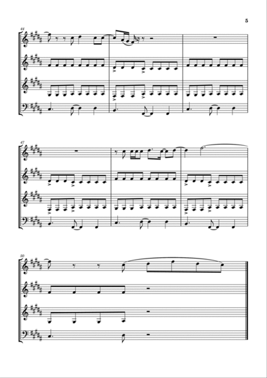 Crazy People Woodwind Quartet scores gallery preview page 6