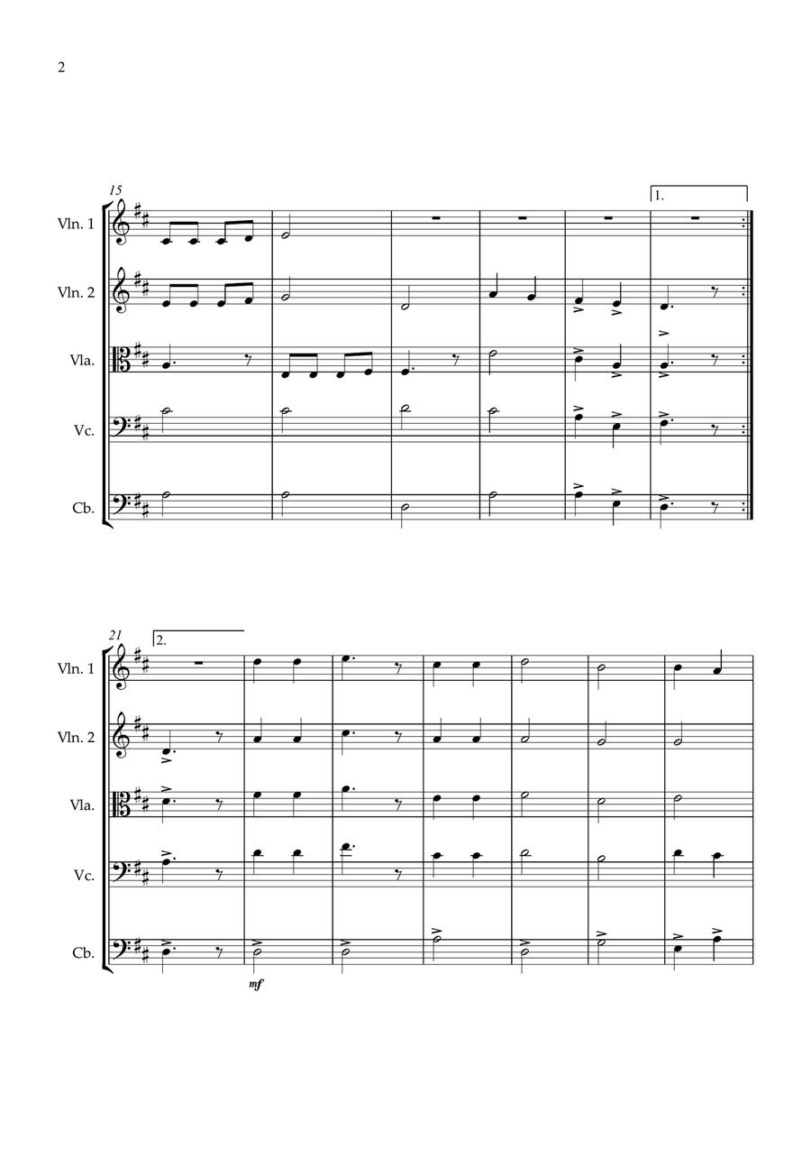 Joy To The World String quintet easy beginner String Quintet scores gallery preview page 2