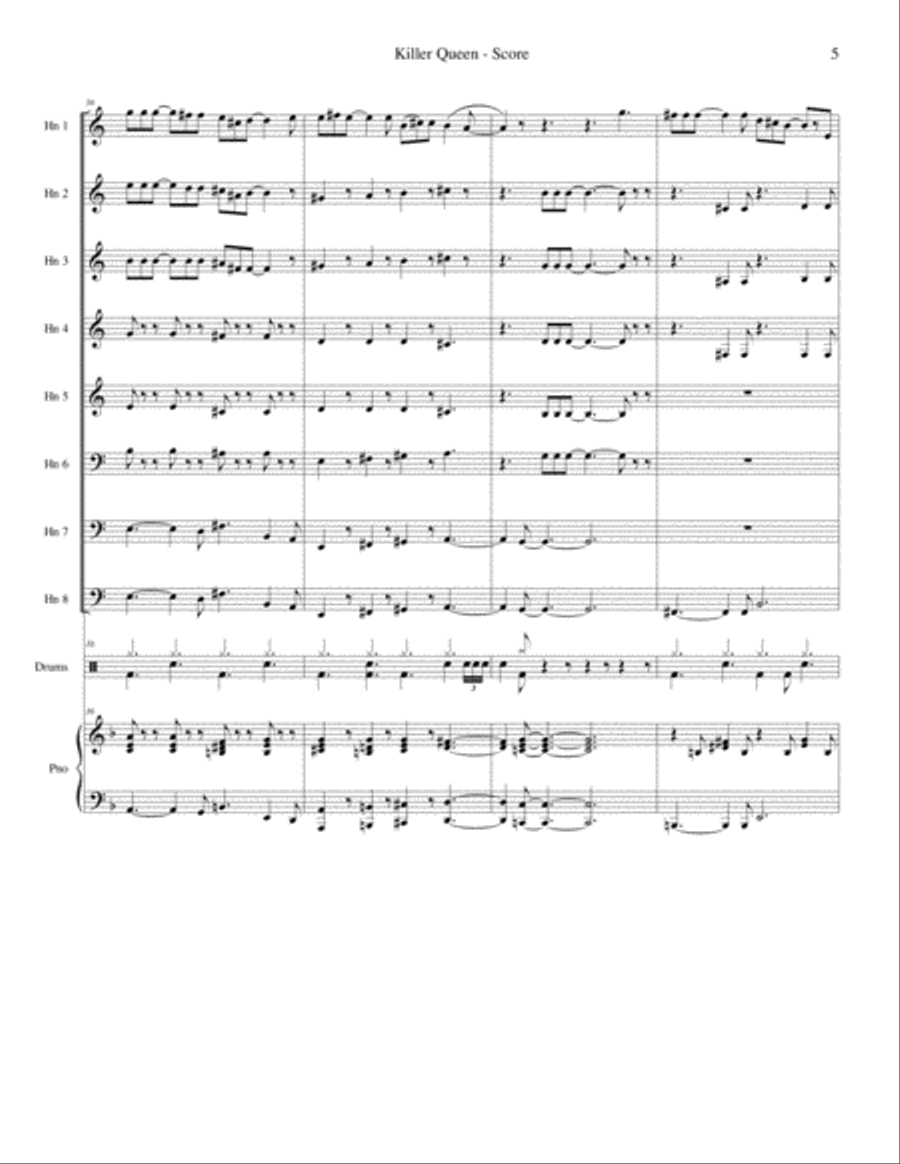 Killer Queen Horn scores gallery preview page 6