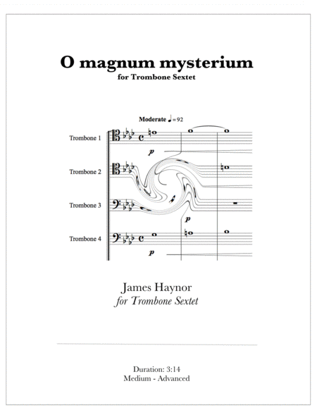 O magnum mysterium for Trombone Sextet image number null