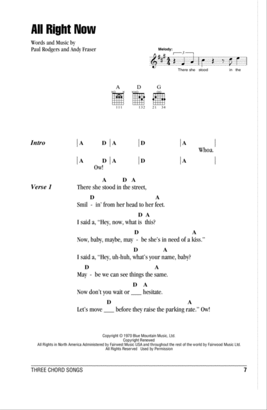 All Right Now All Right Now Acoustic Guitar scores gallery preview page 1