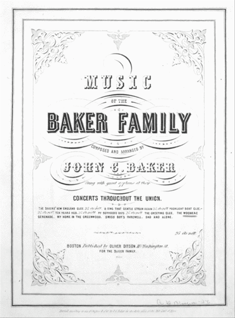 Music of the Baker Family. The Wooneac Serenade Voice scores gallery preview page 1