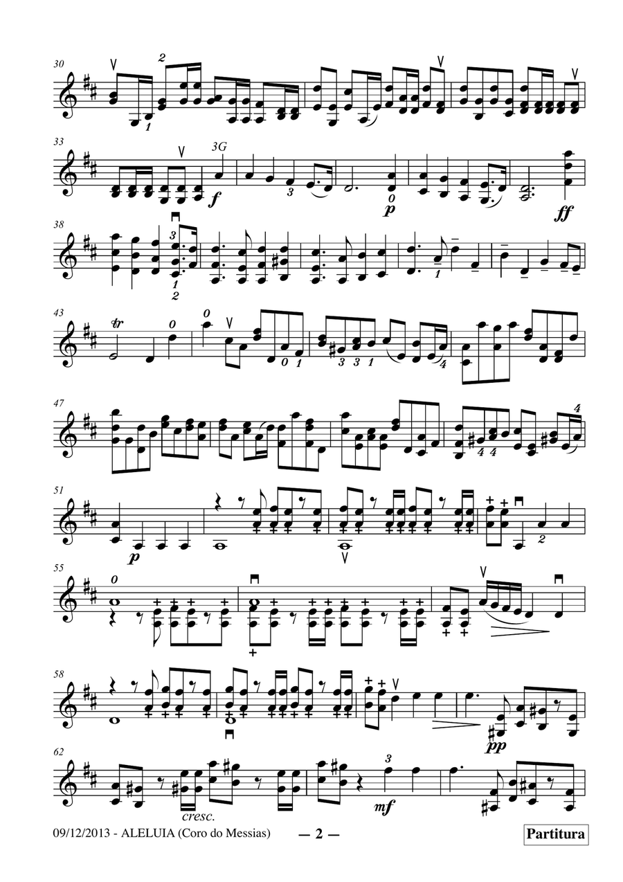 Haendel's Halleluja (from Messiah) for solo violin Haendel's Halleluja (from Messiah) for solo violin Violin Solo scores gallery preview page 2