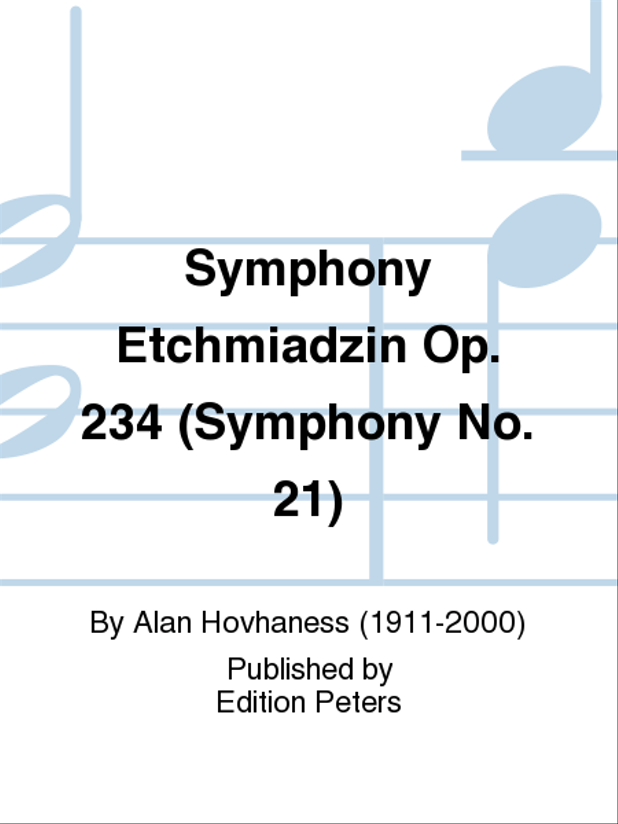 Book cover for Symphony Etchmiadzin Op. 234 (Symphony No. 21)