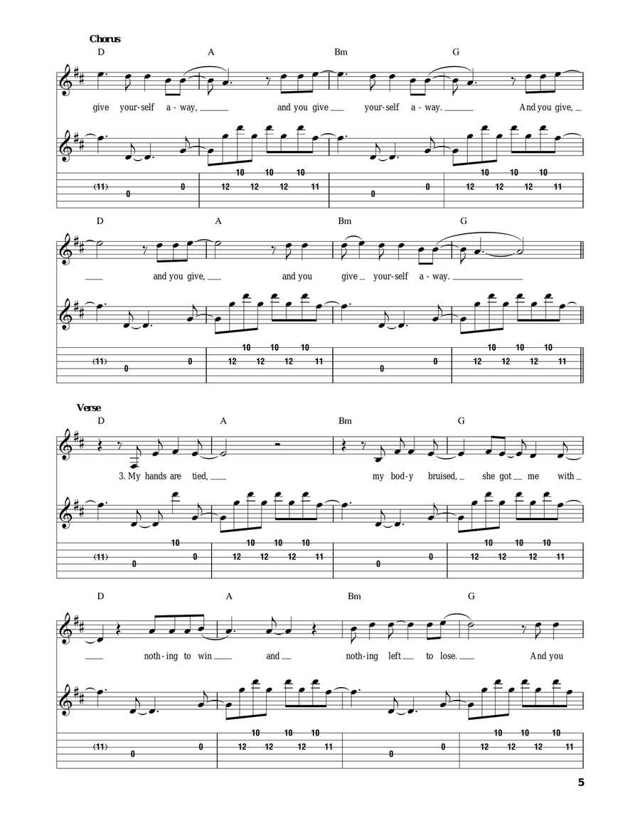 With Or Without You Acoustic Guitar scores gallery preview page 5