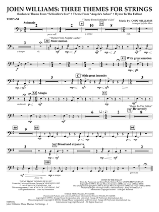 John Williams: Three Themes for Strings (arr. John Moss) - Timpani