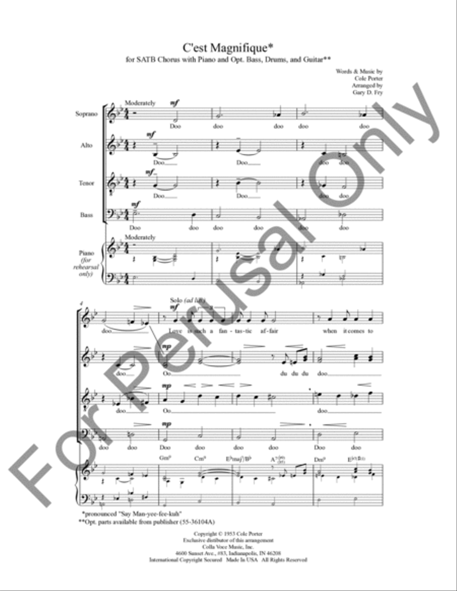 C'est Magnifique C'est Magnifique 4-Part scores gallery preview page 2