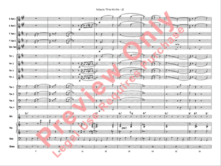 Mack the Knife (from The Threepenny Opera) Jazz Ensemble scores gallery preview page 4