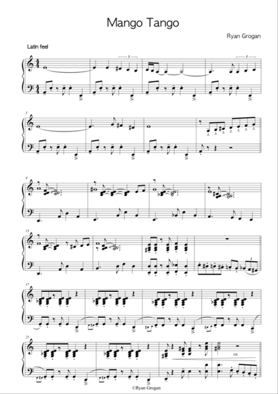 Mango Tango Piano Solo scores gallery preview page 1