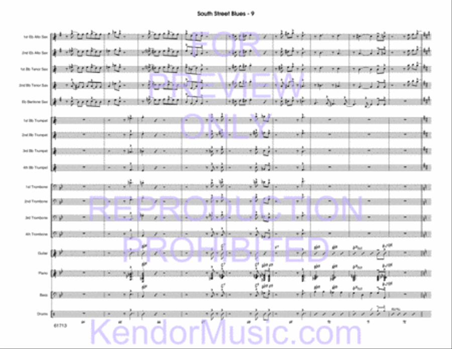 South Street Blues (Full Score) Jazz Ensemble scores gallery preview page 10
