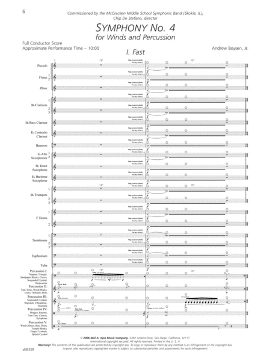Symphony No. 4 Concert Band scores gallery preview page 2