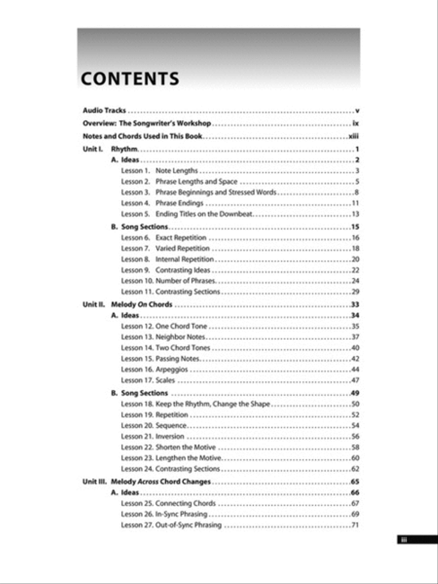 The Songwriter's Workshop: Melody Collection / Songbook scores gallery preview page 2