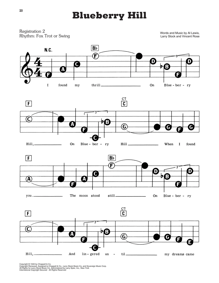 Blueberry Hill Blueberry Hill Electronic Keyboard scores gallery preview page 1