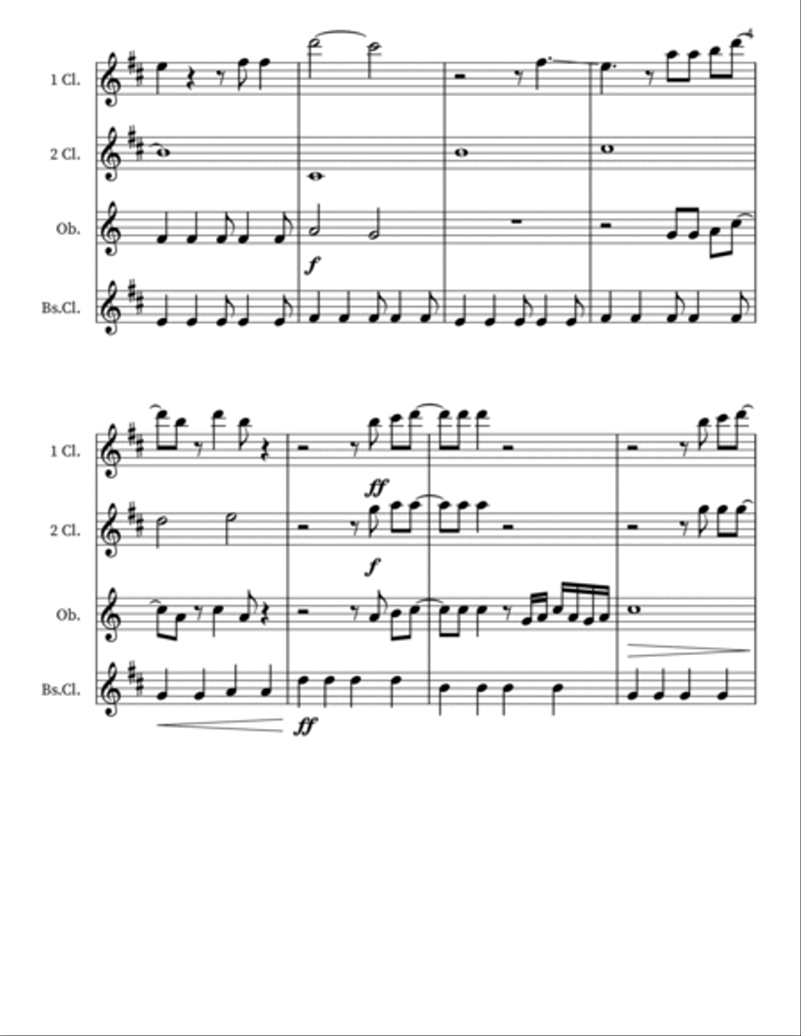 Livin' Thing Livin' Thing Woodwind Quartet scores gallery preview page 4