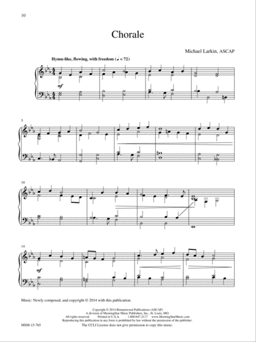 Chorale Piano Solo scores gallery preview page 1
