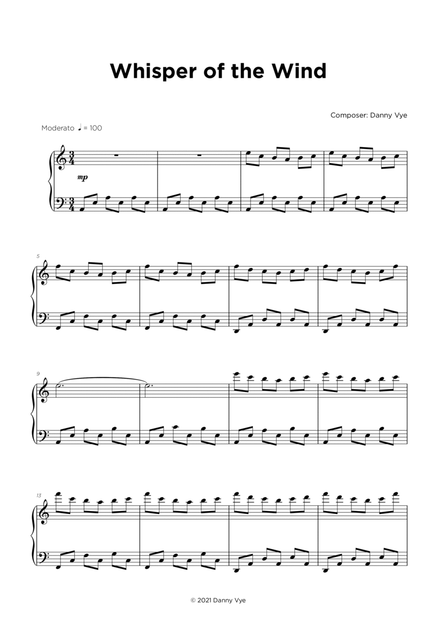 Whisper of the Wind Piano Solo scores gallery preview page 1