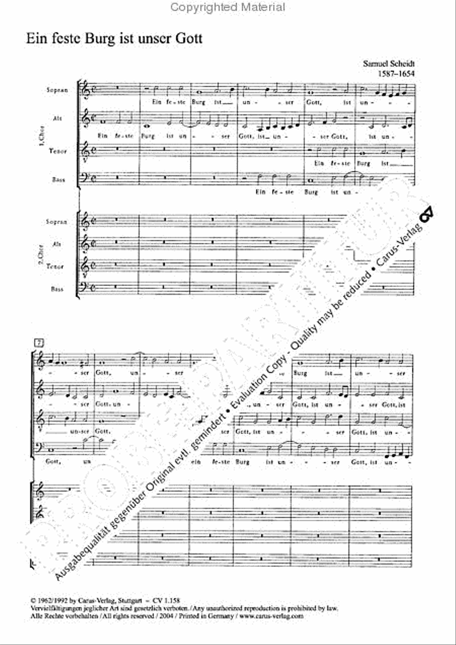 A mighty fortress is our God (Ein feste Burg ist unser Gott) 4-Part scores gallery preview page 4