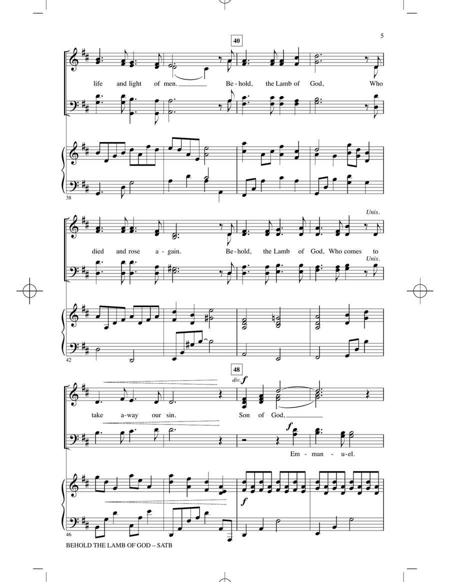 Behold The Lamb Of God Behold The Lamb Of God 4-Part scores gallery preview page 4